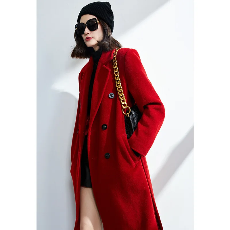 Small slim-fitting suit collar 9.5 cashmere coat for women's 2024 autumn and winter new high-end woolen coat