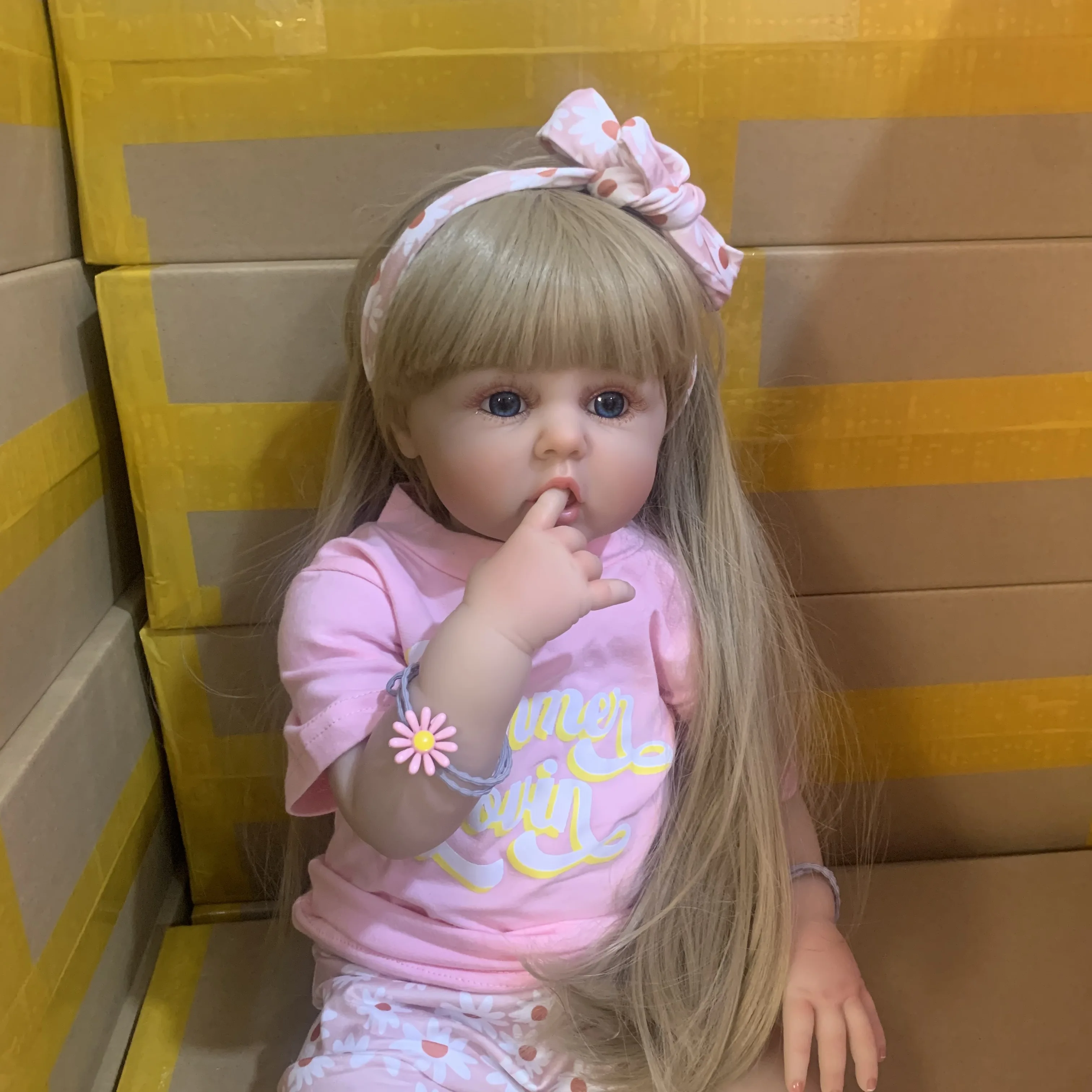Silicone Reborn Toddler 60cm Doll Toy For Girl Lifelike Vinyl Princess Baby With Cloth Body Bebe Birthday Gift Dress Up Boneca