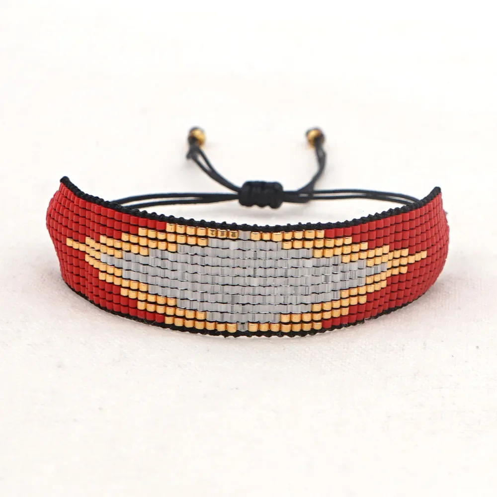 Rice Ball Bracelet  Hand woven  Retro  fashion  Pattern  graphical  love  Bohemia  eye  Unisex  Beaded Bracelet