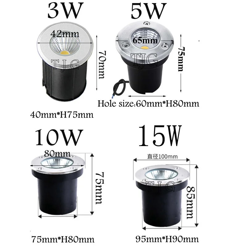IP67 Waterproof LED Underground Light 3W 5W 10W 15W 18W Outdoor Ground Garden Path Floor Buried Yard Spot Landscape AC110V220V
