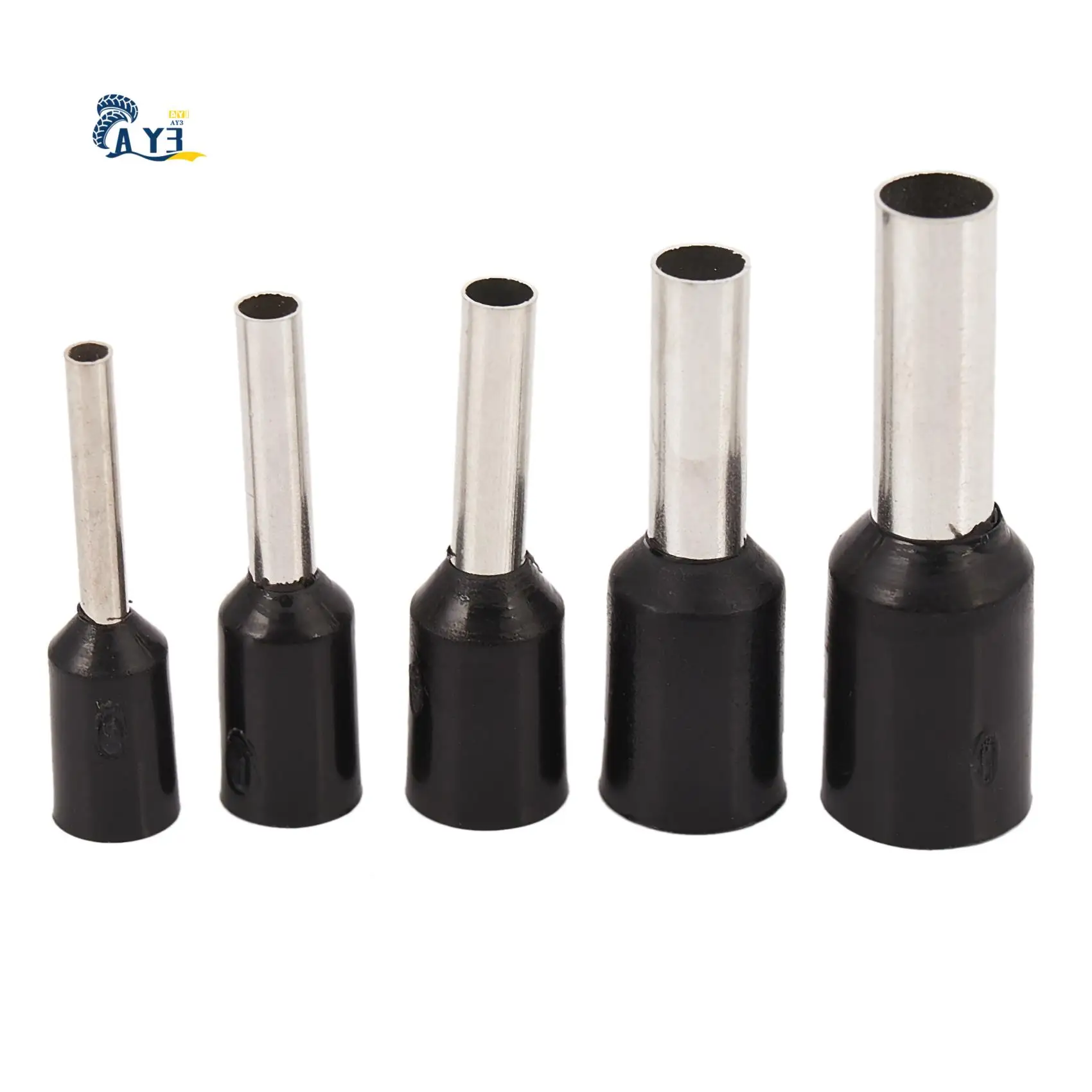 AY03-1065個/セット 3色 22-12AWG 銅線用圧着コネクタ 絶縁コード ピンエンド端子 ブーツレース 銅製フェルールキットセット