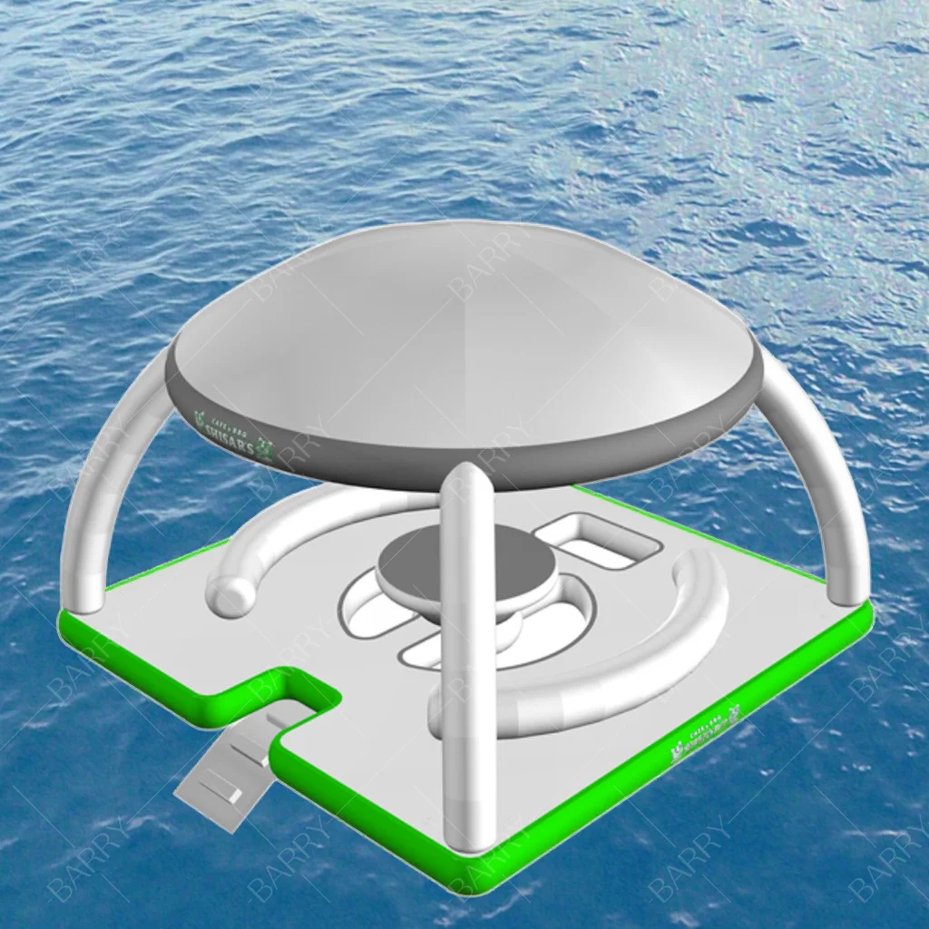 

Ocean Drop Stitch Inflatable Floating Dock With Tent Water Island for Lake