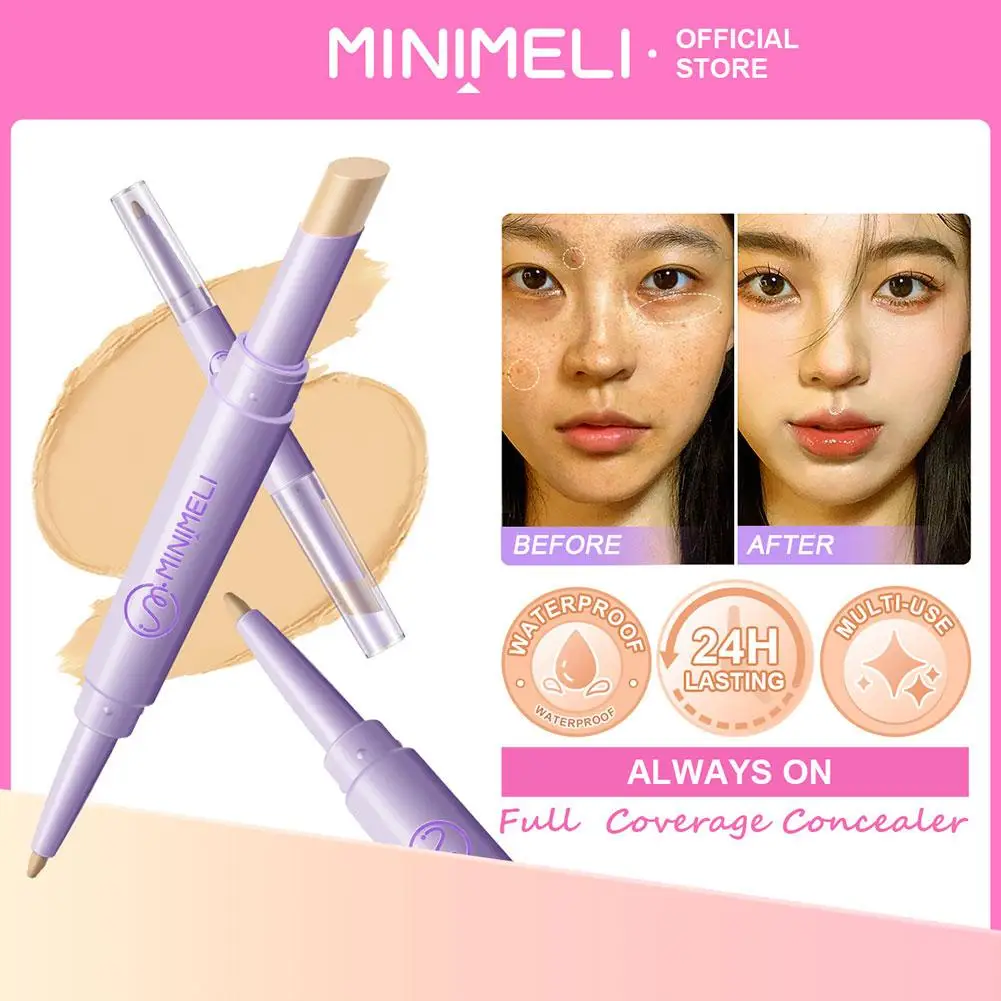 Double-end Face Contour Highlighter Stick Waterproof Oil-control Skin Corrector Pencil Concealer Lasting Pen Tone Matte Mak N6W3