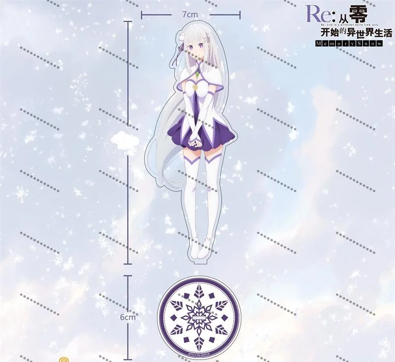Re Zero Starting Life in Another World Acrylic Stand Ram Emilia figure Stand Plate Cosplay Prop Decor Cartoons present Fans Gift