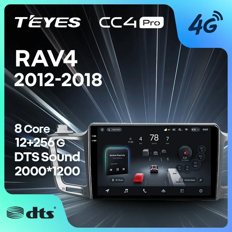 TEYES CC4 PRO For Toyota RAV4 4 XA40 5 XA50 2012 - 2018 CarPlay Android Auto 2DIN Autoradio Radio Multimedia Stereo