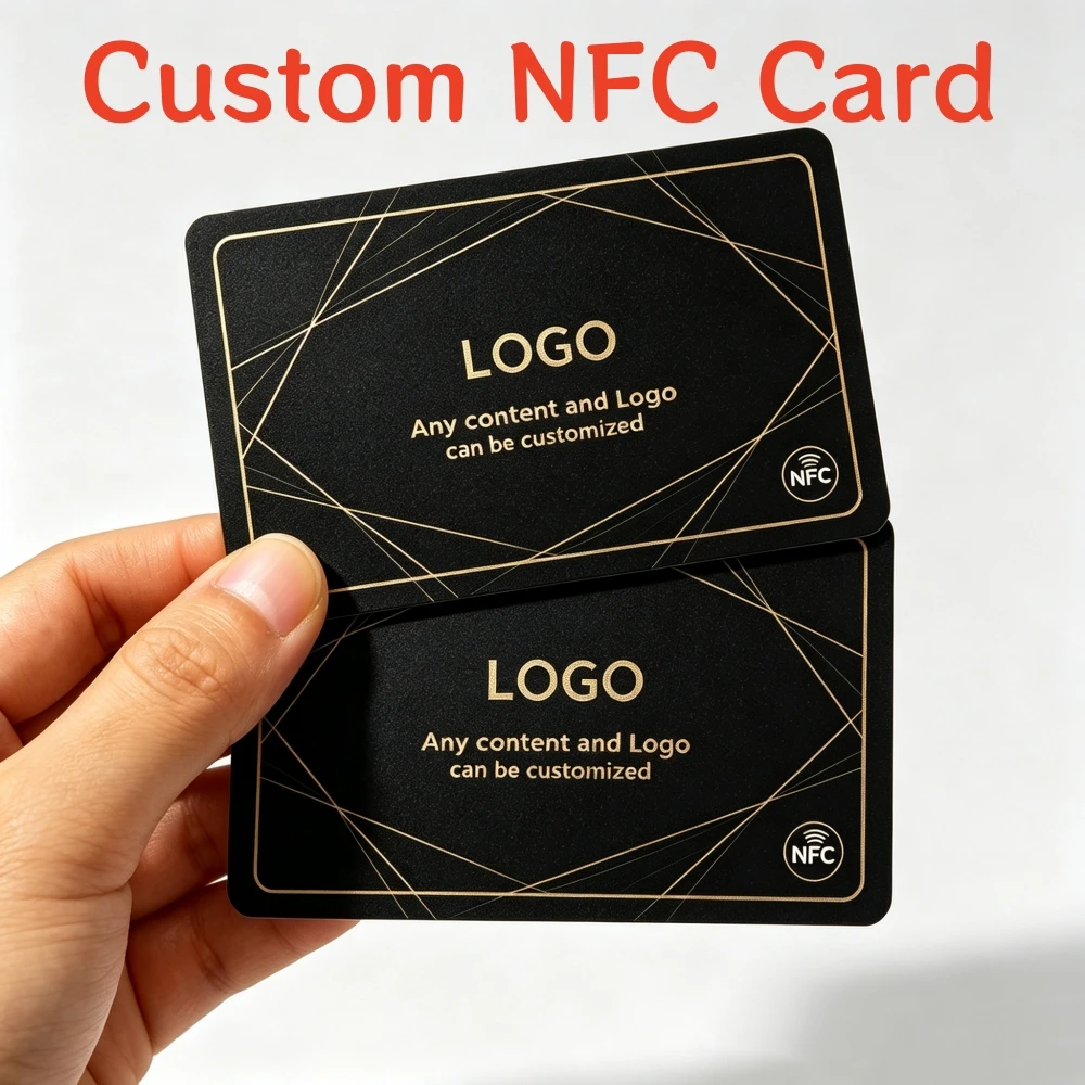 Custom Cards NFC Card Social Media Card for Business Personalized Design Round Corners Glossy Matte Frosted PVC Business Card