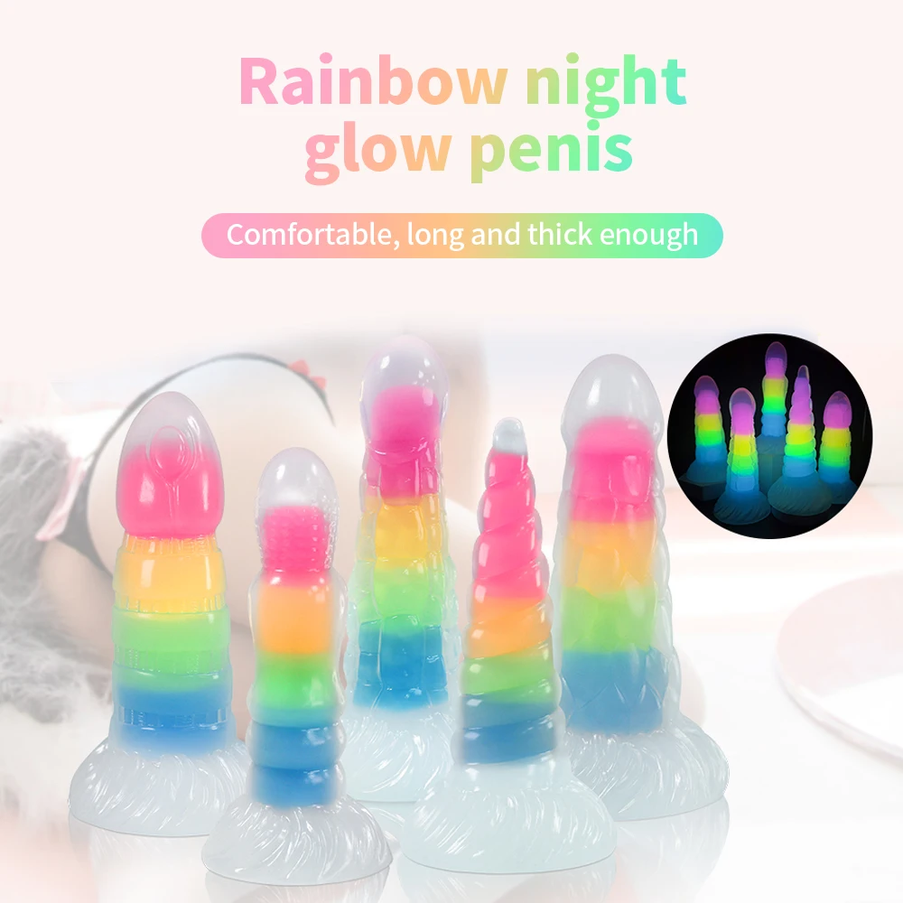 

Luminous Dildo Anal Sex Toys for Women Men Colourful Glowing Dildo Penis Huge Dragon Monster Dildo Butt Plug Adult Toys