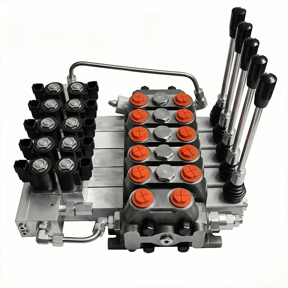 100 Liter Min 4 Spools Electro Hydraulic Sectional Directional Control Valve Hydraulic Distributor For Industrial Machinery