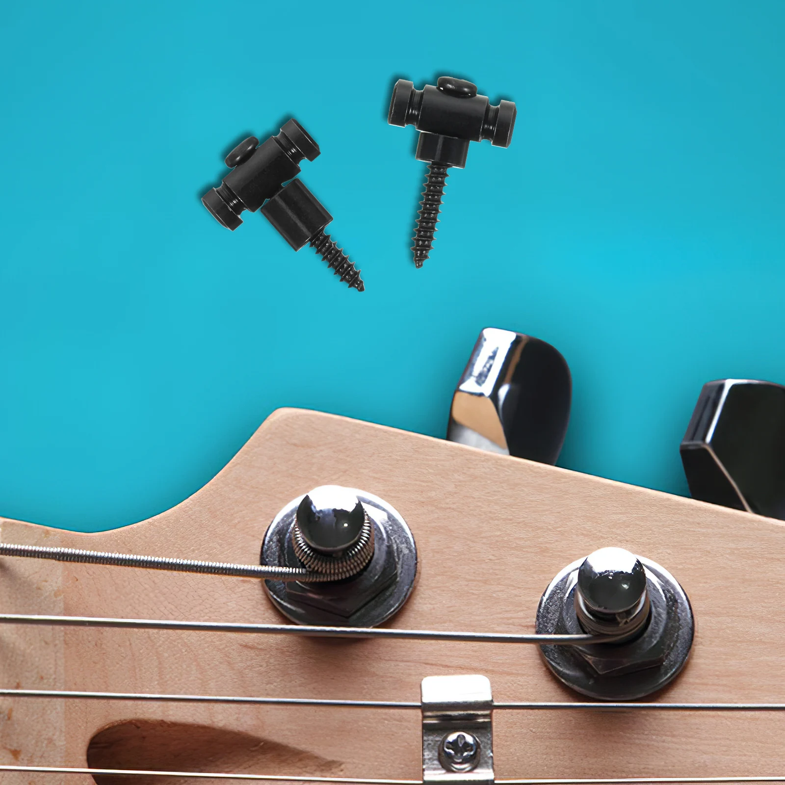 

2pcs High soled Electric Guitar String Buckle Silver Stable Locking Retainer Durable Material Enhance Sound Easy Use Long term