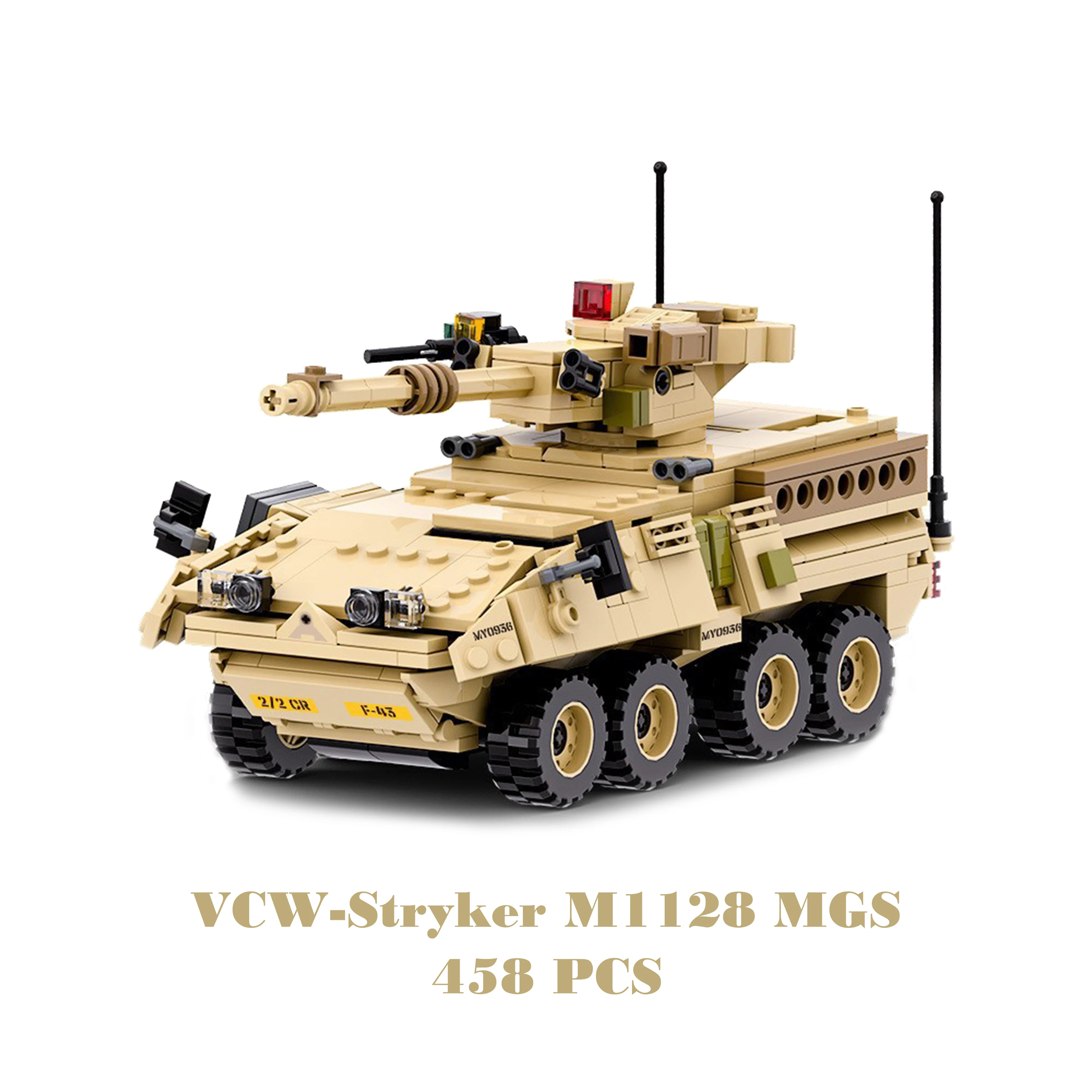 Militaire gepantserde Hummer Stryker tankwagen VS Rusland leger moderne oorlog soldaat wapens model bouwstenen steen kinderen kinderspeelgoed