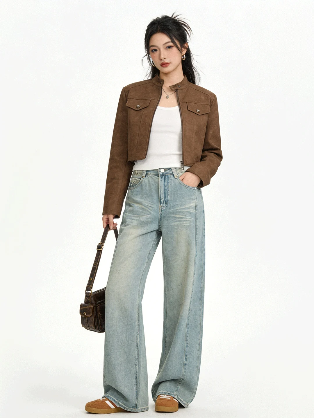 

Новинка весенней коллекции: джинсы Xinmon с высокой талией, широкими штанинами, прямого кроя, свободные, струящиеся, в пол, светло-голубые, из выцветшего денима