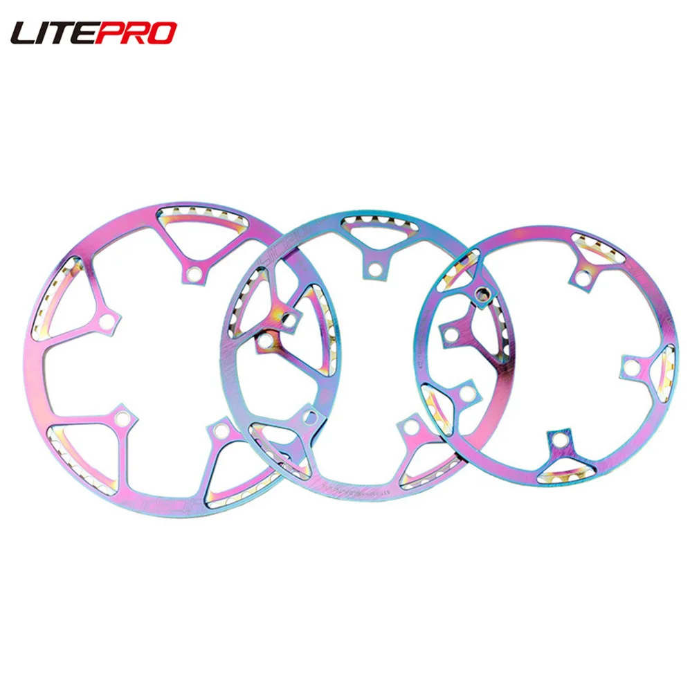 Litepro 45 47 53 56 58T Colorful Chainring Folding Bicycle Integrated BCD 130MM Single Sprocket