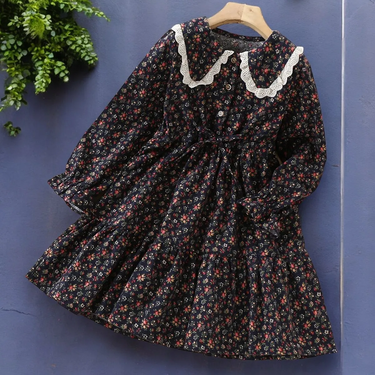 Baby Girls Dresses for Kids Clothing Autumn Flower Long Sleeve Teenagers School Costume Dress Children Vestidos 8 10 11 12 Years