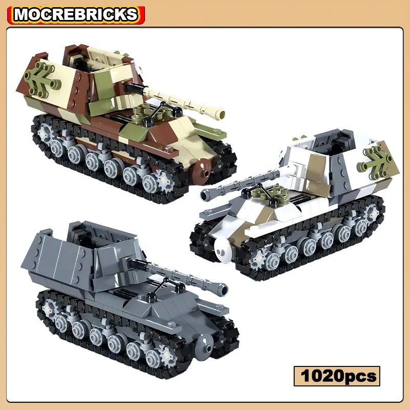 MOC Building Blocks Military Army Armored Chariot Marder I German WW2 Tank Destroyer DIY Technology Bricks Model Kid's Toys Sets