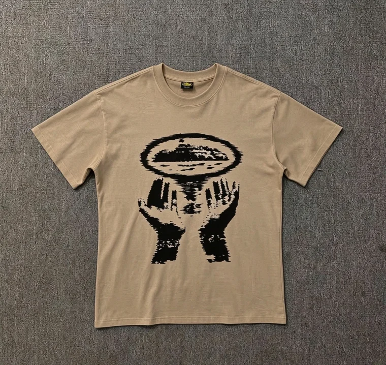 Men's cotton printed T-shirt, street fashion clothing, avant-garde style, retro oversized design.Suitable for both men and women