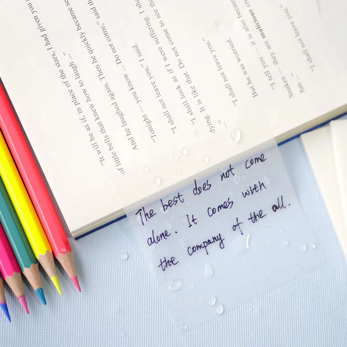 100-500 Sheets Transparent Sticky Notes 3x3 Inch Clear Waterproof Self-Adhesive See Through Sticky Note Pads Book Annotation view 3