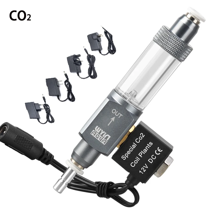 Aquarium CO2 Electromagnetic Valve Bubble Gauge Quick Insertion Fish Tank CO2 Pressure Reducing Valve Generator Accessories