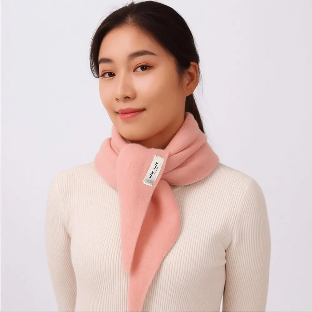 Multicolor Shawl with Tie Warm Triangular Shape Knitted Scarf Short British Korean Style Multi-functional Scarf Winter