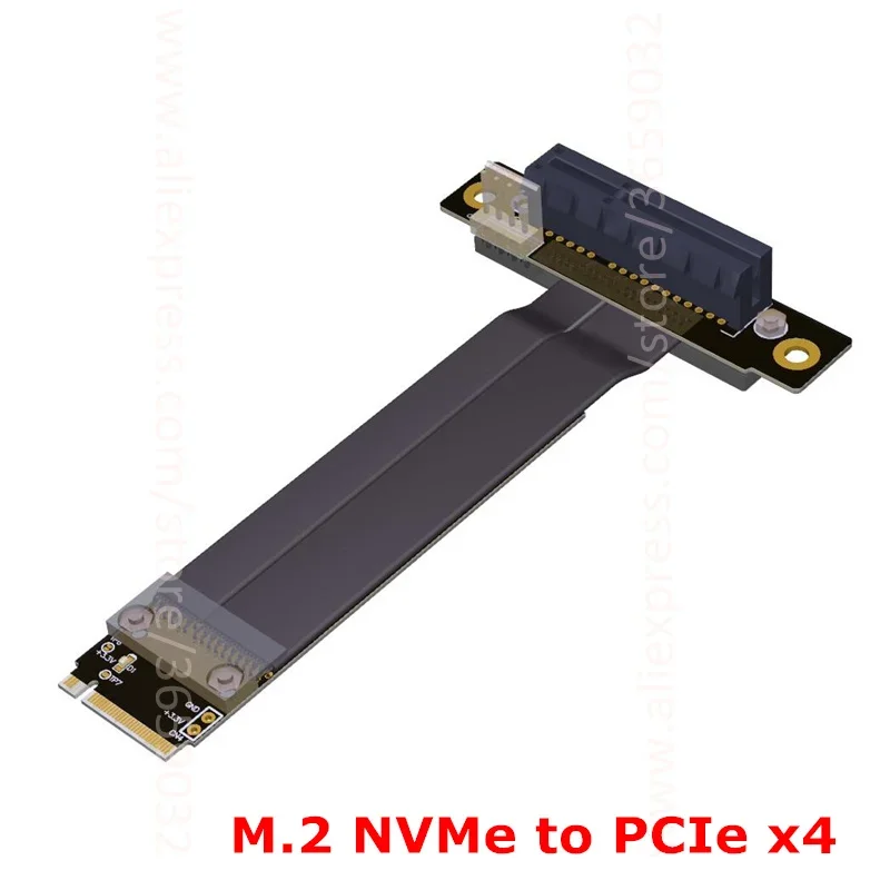PCIe 4 Riser Card X4 Gen3.0 to M.2 NGFF NVMe Key M Extender Cable 20CM 30CM 60CM - 32Gbps PCI Express Adapter