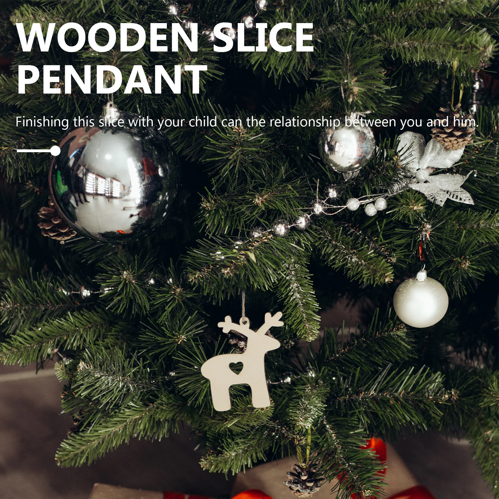 

20 Pcs Decorations Wooden Pendant Crafts Child Christmas Decorative Hanging Ornament Kits Ornaments