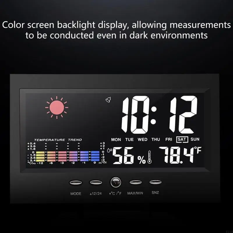 Digital Weather Stations Clock Thermometers Hygrometer With Alarm Calendar Temperature Trend for Home Office 