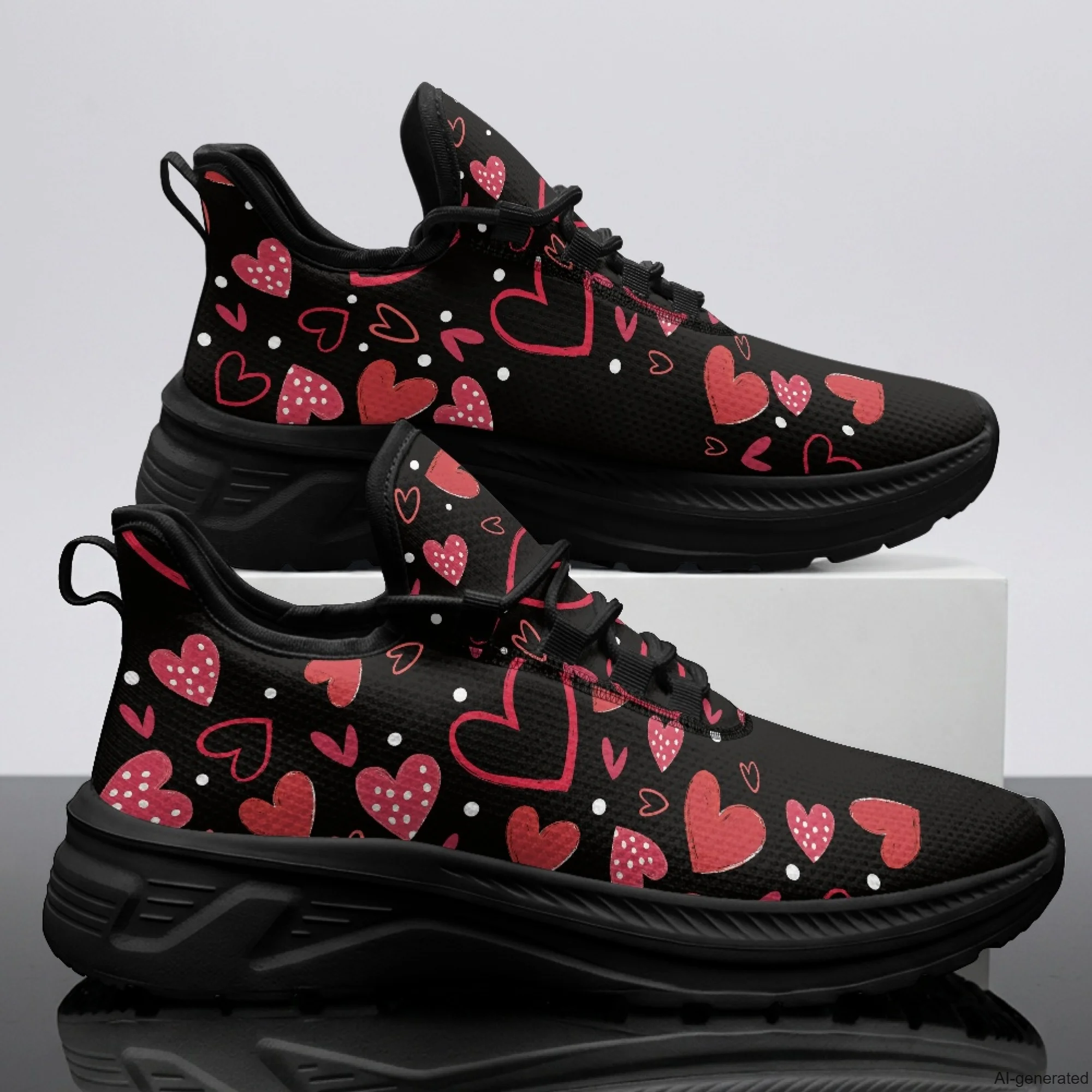 XIXIRIMIDO Womens Walking Shoes Heart Pattern Football Sneakers Mens Gym Sports Casual Fashion Shoes Trainers Shoes 35-48
