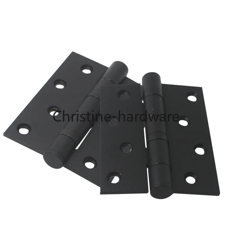 

2pcs-304 Stainless Steel 4 Inch Flat Open Thick Wood Door Folding Door Bathroom Door Lotus Leaf Black Hinge Shed