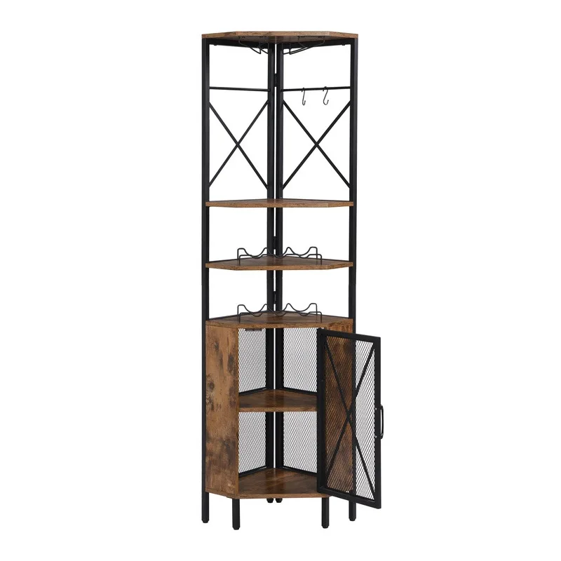 

Household living room furniture Five-layer corner rack Multifunctional corner storage Wine cabinet Wine glass display rack