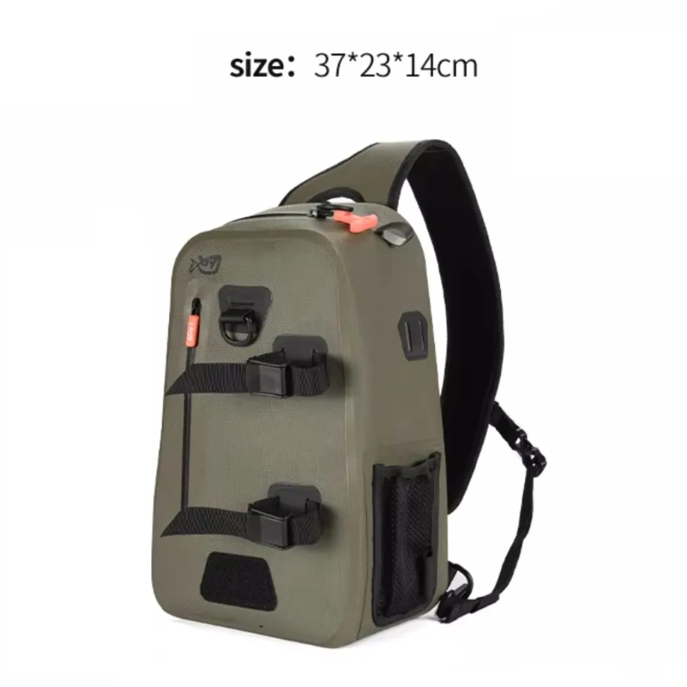 

Двухслойные сумки для рыбалки из ТПУ, большая вместительная водонепроницаемая нагрудная сумка для рыбалки, регулируемый ремень для удочки, через плечо