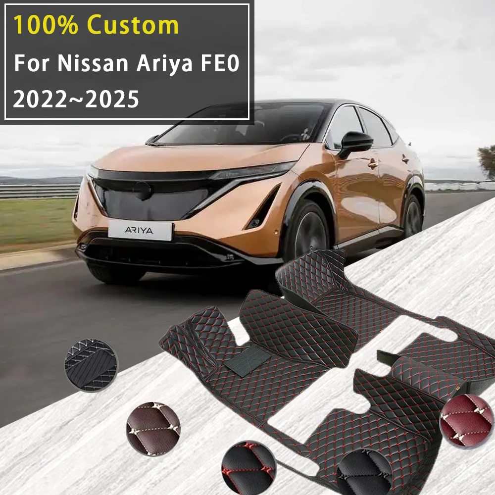 Car Floor Mats For Nissan Ariya FE0 2022 2023 2024 2025 Custom Auto Foot Pads Automobile Carpet Cover Interior Accessories