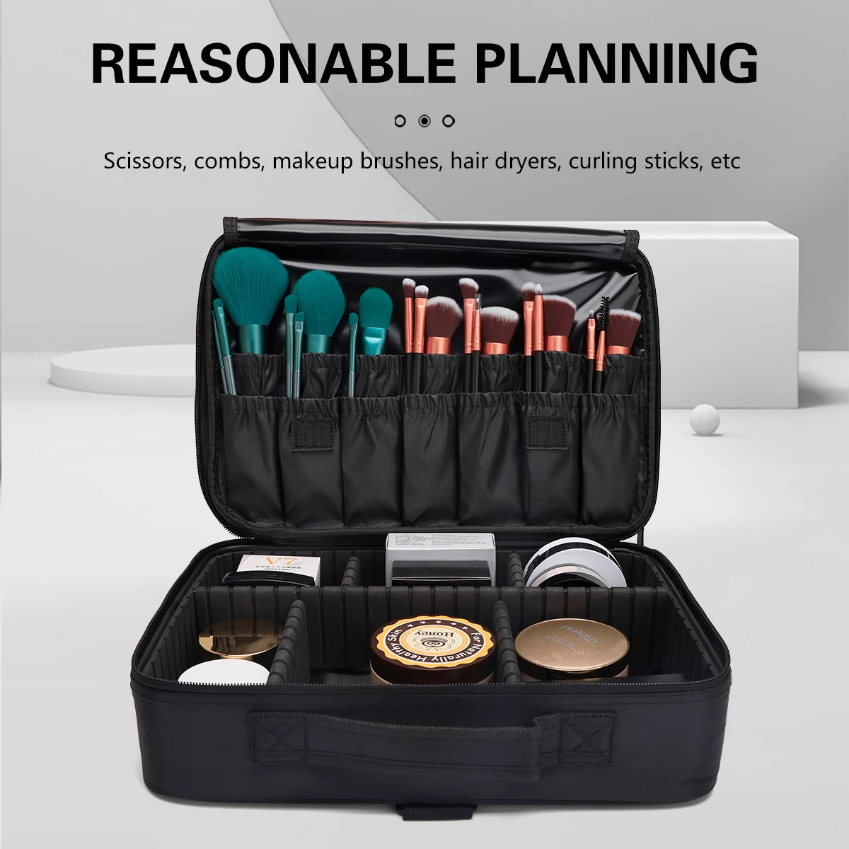 Makeup Box Tools Bag Scissor Comb Hair Salon Makeup Artist Large Capacity Storage Pouch Haircut Hand Box Case Suitcase Organizer