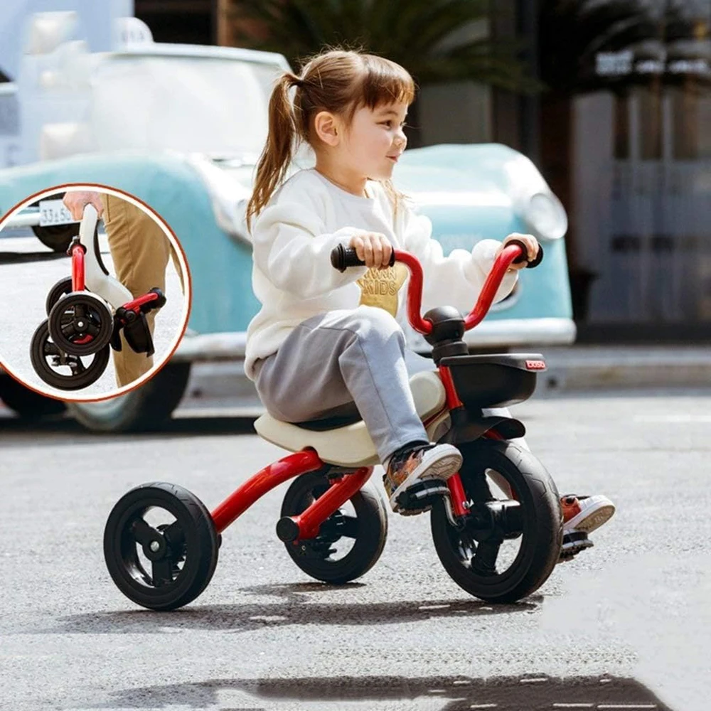 Children Tricycle With Fold Handle and Frame And High Quality Wheels