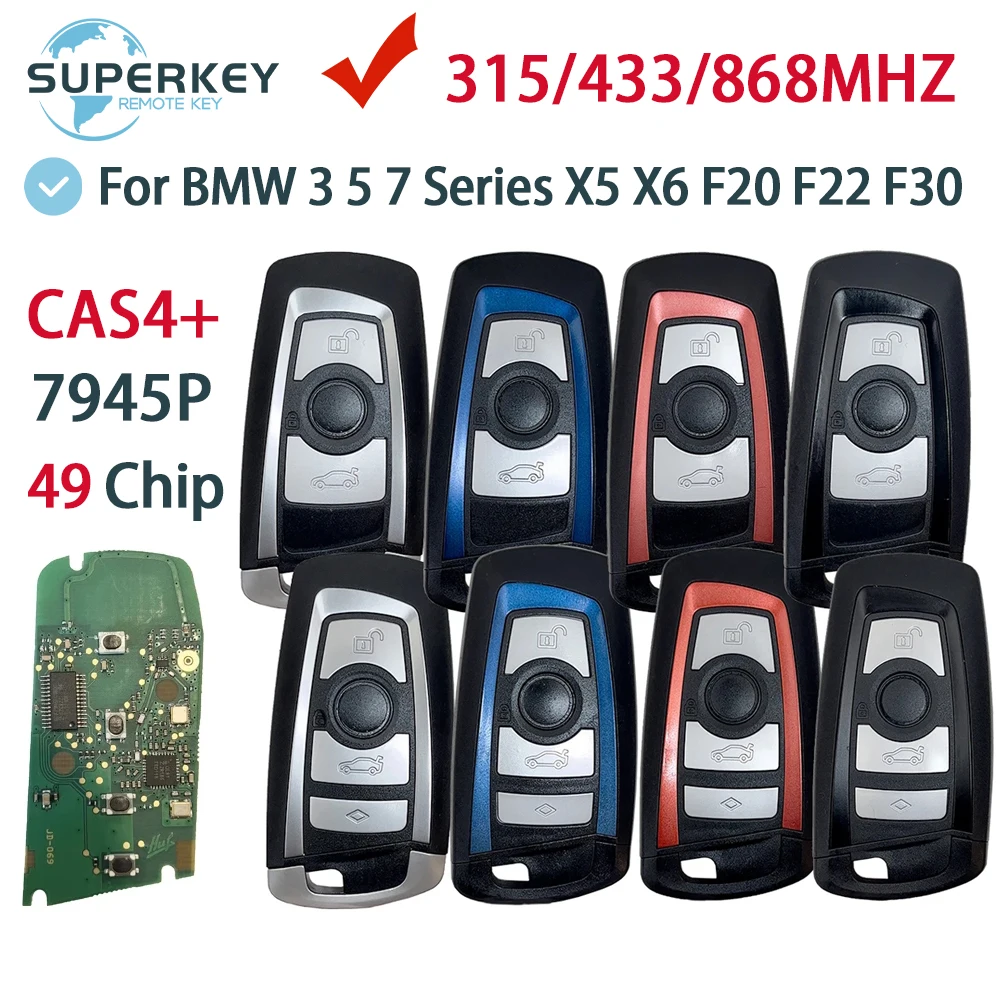 

Для BMW 3 5 7 серии 2009-2016 CAS4 F система F20 F22 F30 315/433/868 МГц PCF7945 смарт-пульт KeylessGo автомобильный брелок KR55WK49863