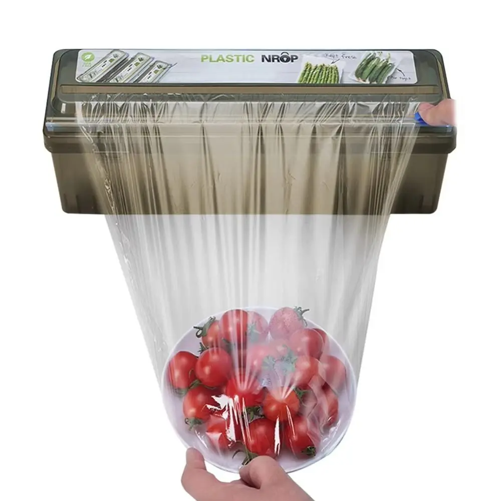 

Large Plastic Food Wrap Dispenser Sharp Reusable Foil Cutting Machine Foil Holder Roll Box Film Dispenser Cutting Box Packaging