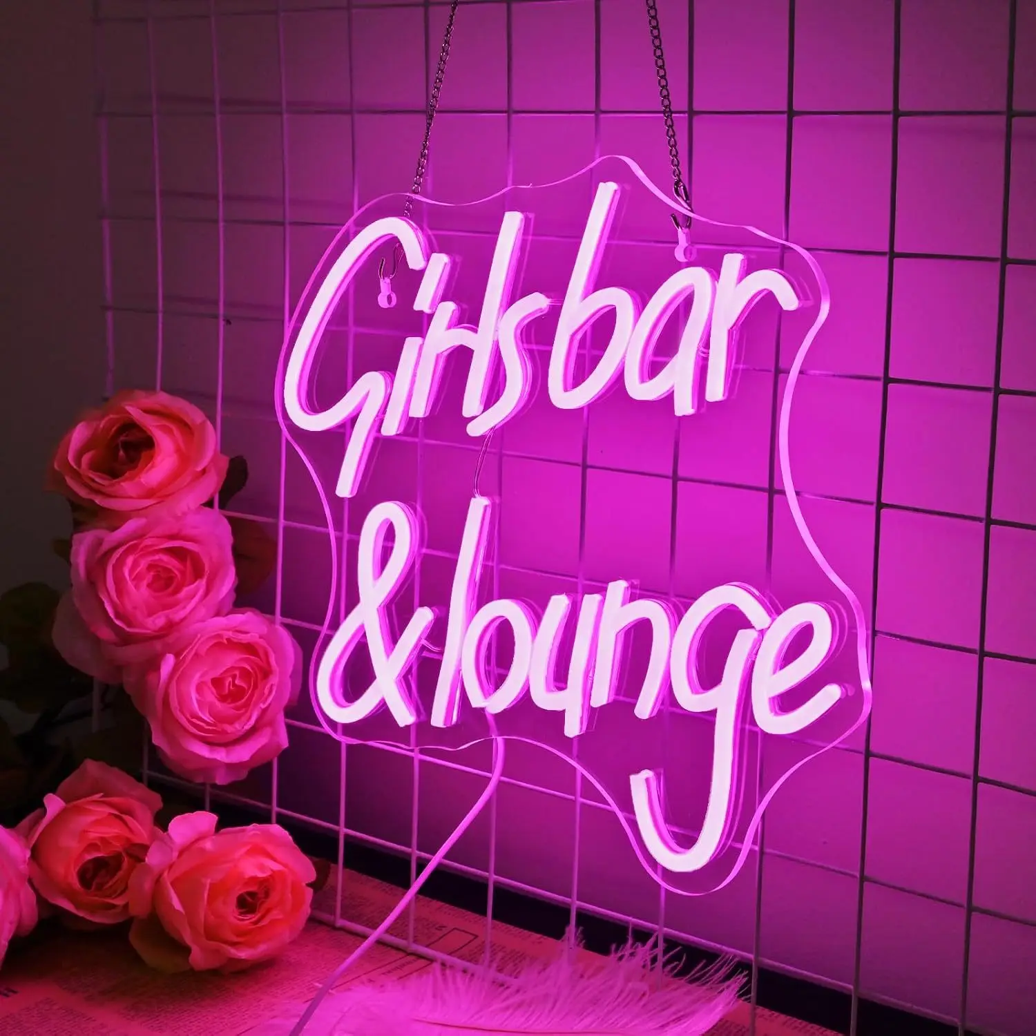 Girls Bar & Lounge LED Neon Light - USB Powered, With Dimmer, Adjustable Brightness, Perfect for Home Bars, Lounges, Party Decor
