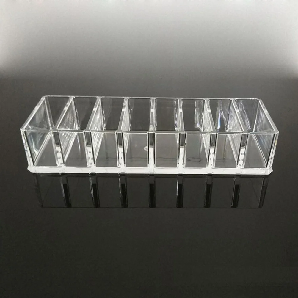 

Clear Acrylic Makeup Organiser 8 Compartments Portable Storage Case Jewelry Holder Bathroom Table Organizer