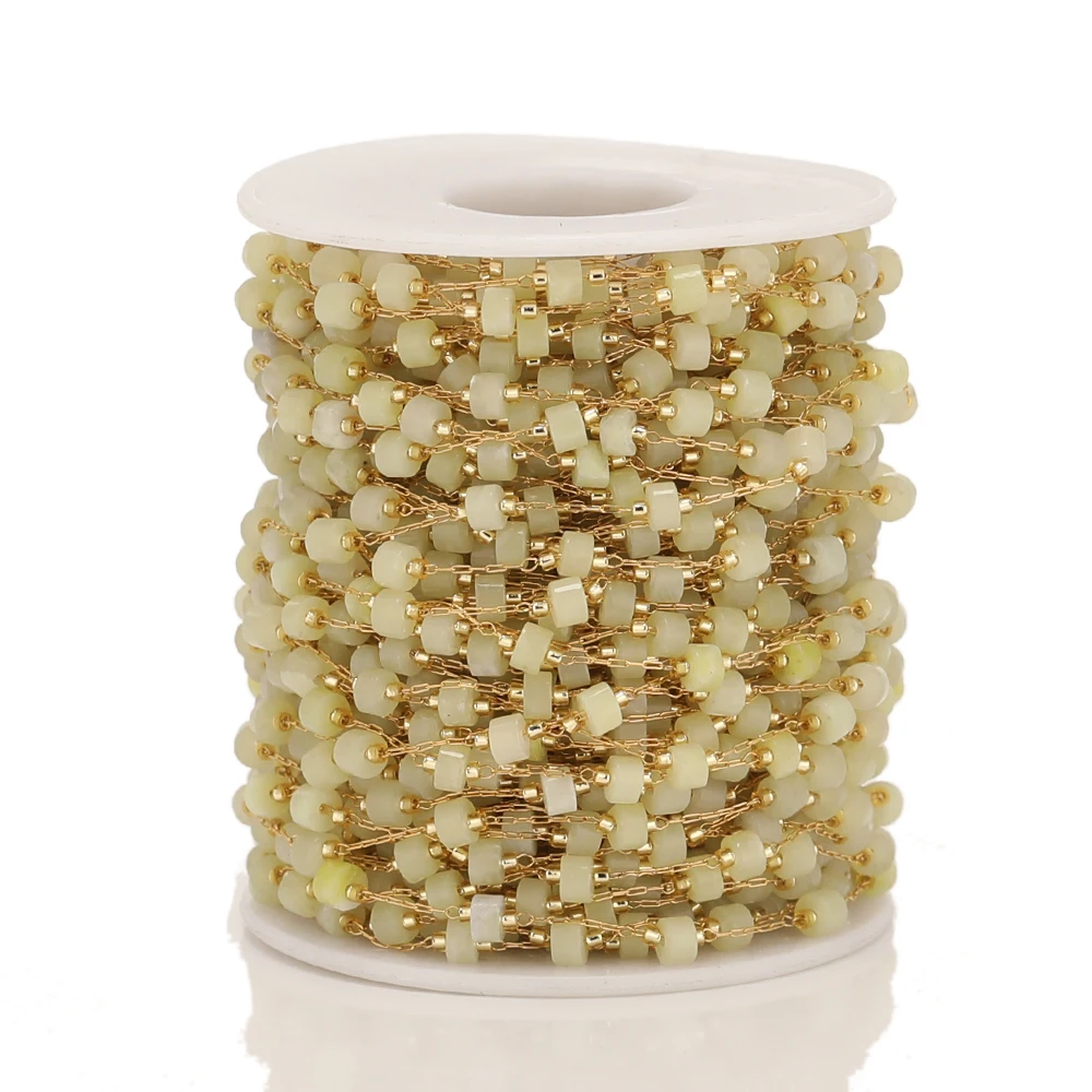 1 Meter Zylinder aus Naturstein mit Edelstahlketten für DIY-Schmuckherstellung, Halskettenzubehör, Armbandkomponenten und Zubehör – Detail 11