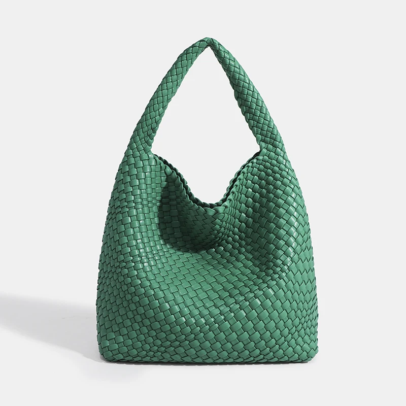 Gewebte Einkaufstaschen für Frauen weiche Leder Einkaufstasche gewebte Damen handtaschen Sommer Umhängetasche große Kapazität Top-Griff Tasche – Detail 13