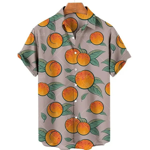 

Men's fruit pattern 3D printed short sleeved shirt dropshipping wholesale summer men's casual shirt