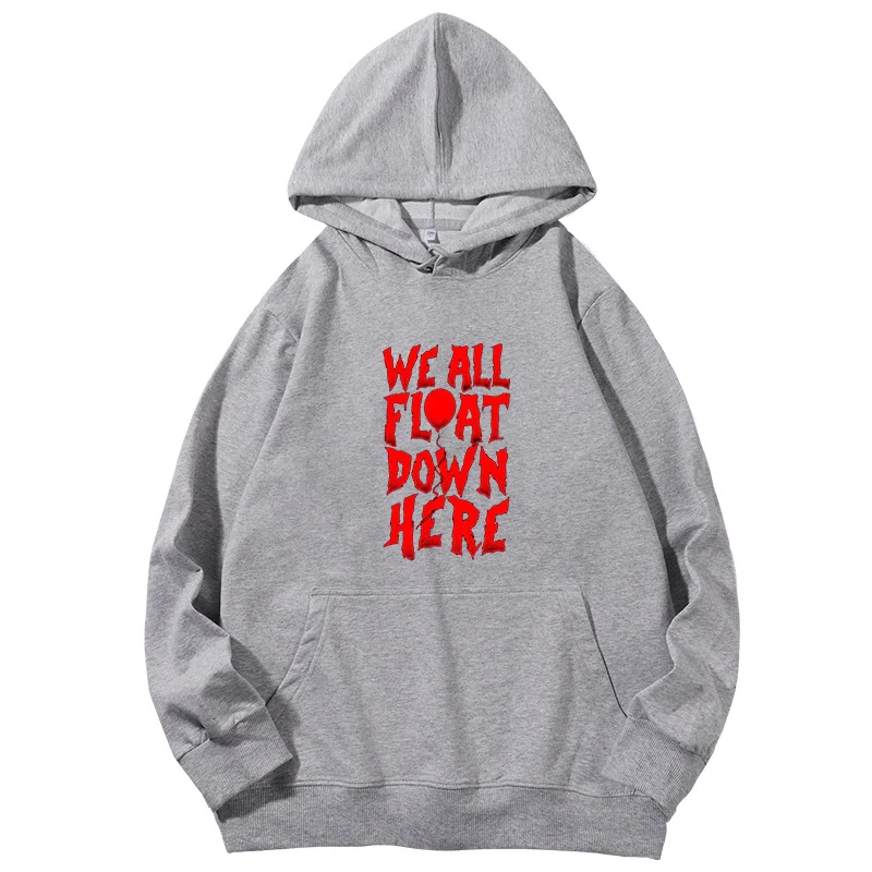 All Float Down Here Slogan Penny wise fashion graphic Hooded sweatshirts essentials Spring Autumn cotton hoodie Men's sportswear