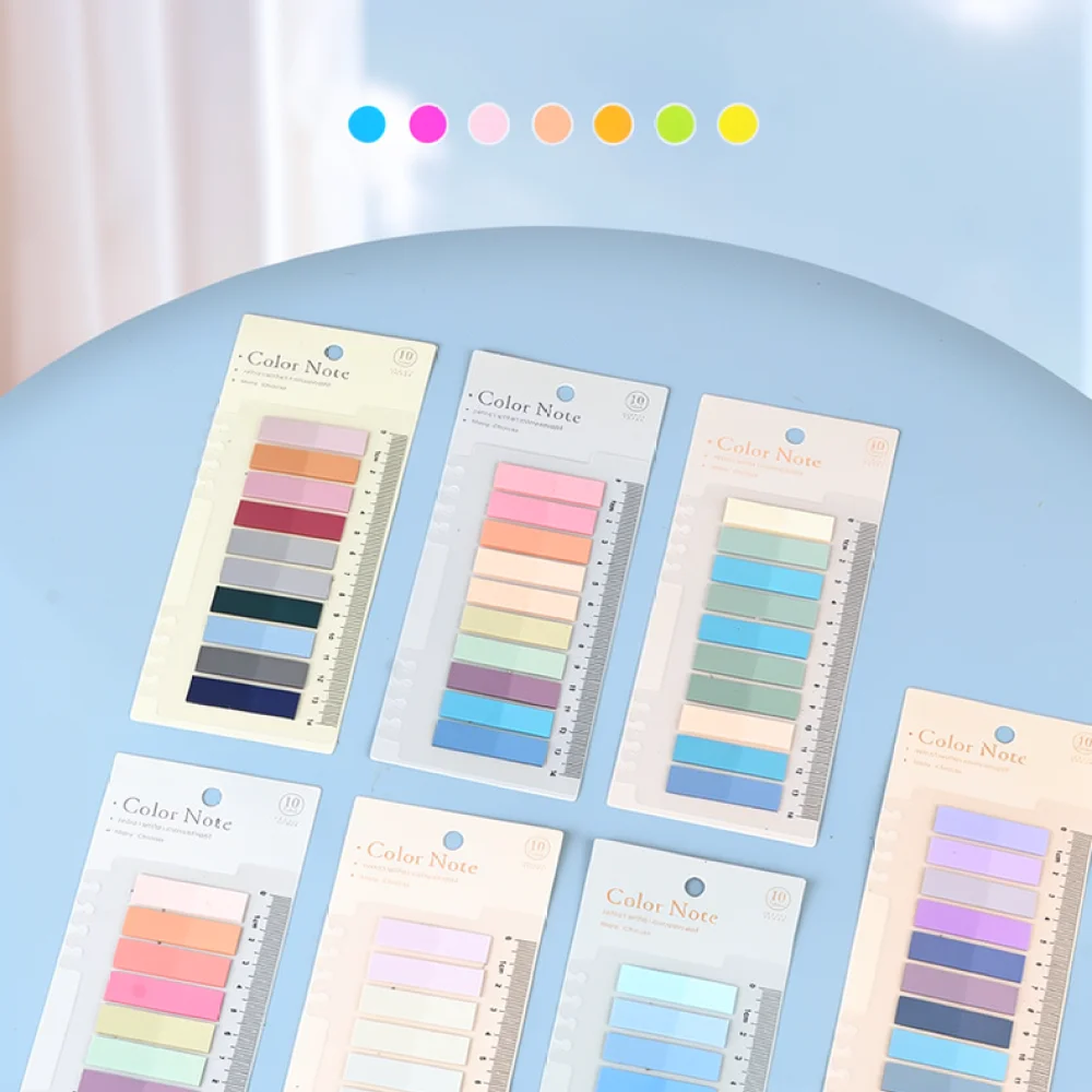 For Borui PET Index Tabs Morandi Translucent Page Marker Sticky Notes For Office Filing Notebook Journal Reading Supplies