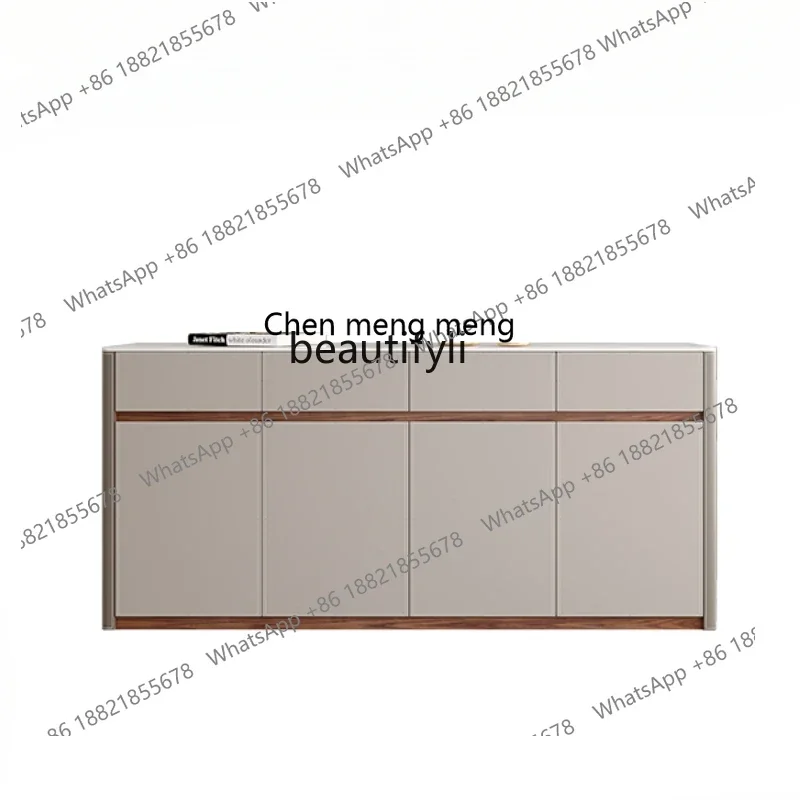 

N178 G Minimalist saddle leather dining side cabinet living room storage cabinet solid wood porch partition locker