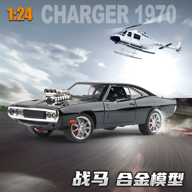 1:24 Charger 1970 Alloy Musle Car Model Diecast & Toy Metal Vehicles Sports Car Model Simulation Sound And Light Gift