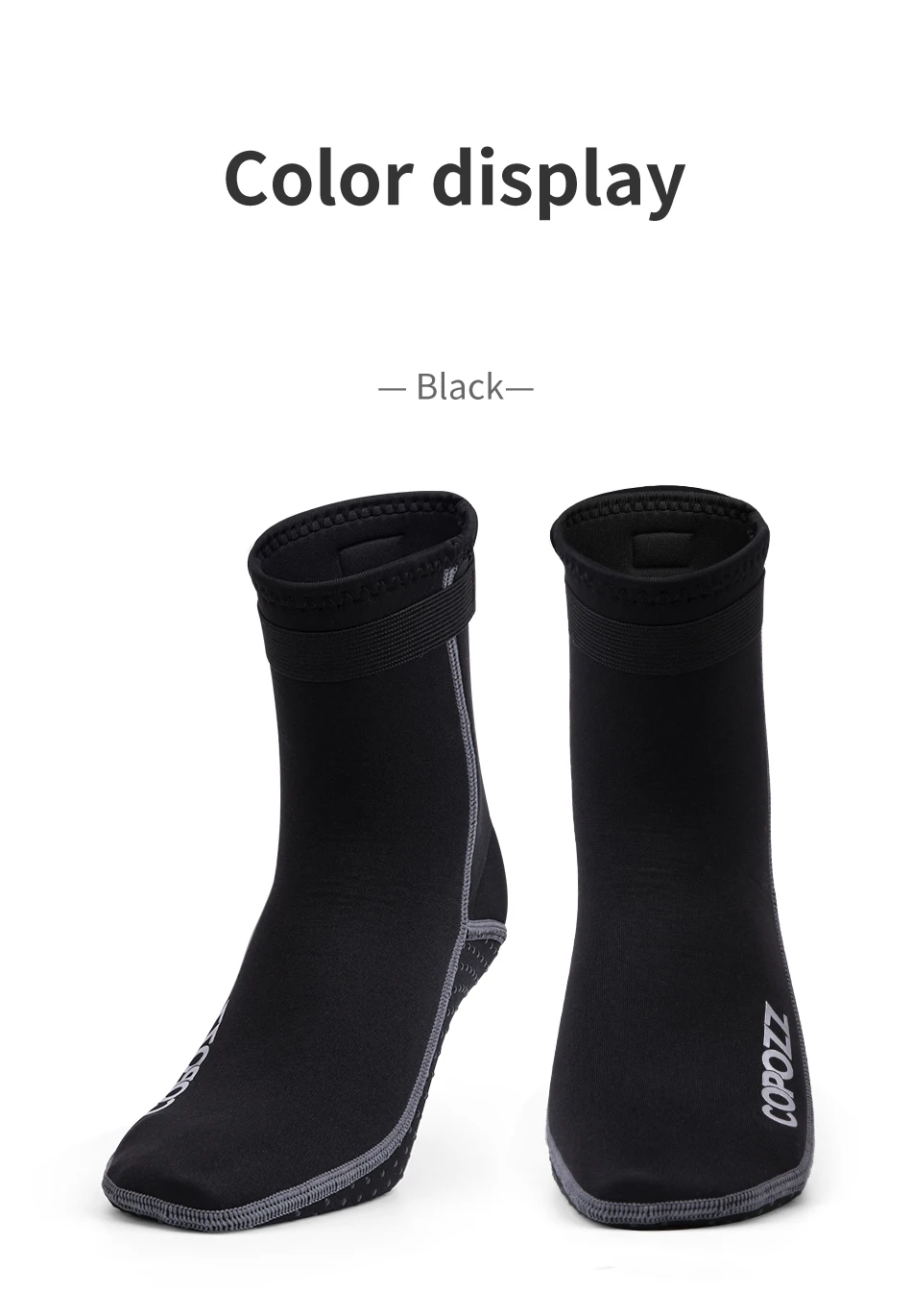 Copozz 3mm Neopren Strand-Schwimm-Tauchsocken Wassersport Rutschfeste Schuhe Schwimm- und Tauchsocken Strandstiefel – Detail 8