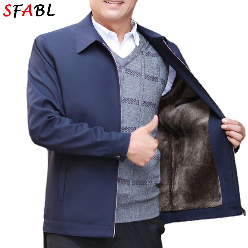 Warm Blazers Coat Fleece Lining Men's Winter Jacket Luxury Parka Man Outerwear Winter Jackets for Men Business New Thermal Coats