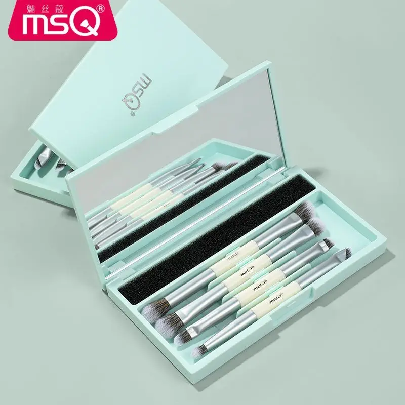 

MSQ Makeup Brushes 4-piece Double-ended White Moonlight Portable Set Eye Blending Concealer Detail Nose Shadow Brush
