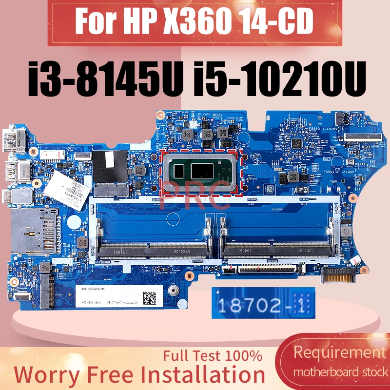 

18702-1 For HP X360 14-CD Laptop Motherboard i3-8145U i5-10210U L36454-601 L72535-601 Notebook Mainboard