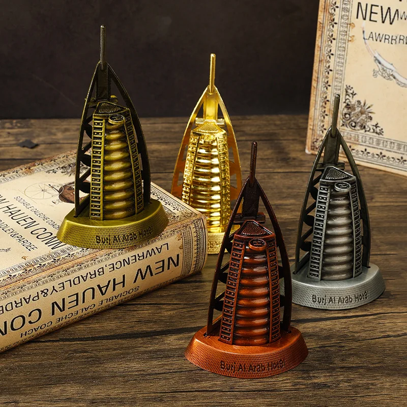 Metal: Burj Al Arab Emirates model ornaments, foreign travel gifts, home decorations, living room porch ornaments