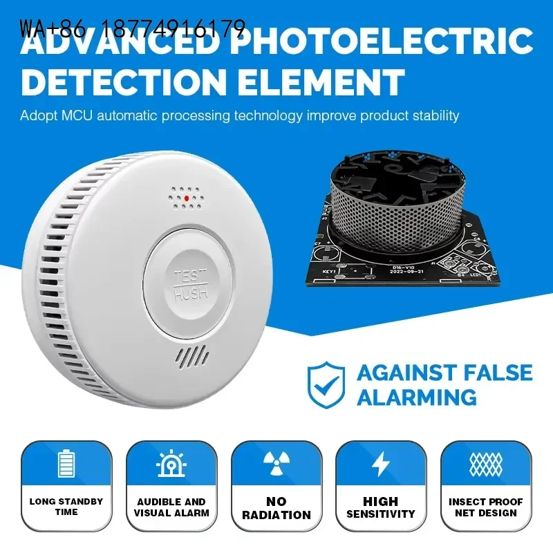 wmwmnu 85Db Safe Sound WIFI 433 868MHZ Smoke Leak Sensor House Interconnected EN14604 Smoke Detector Fire Alarm