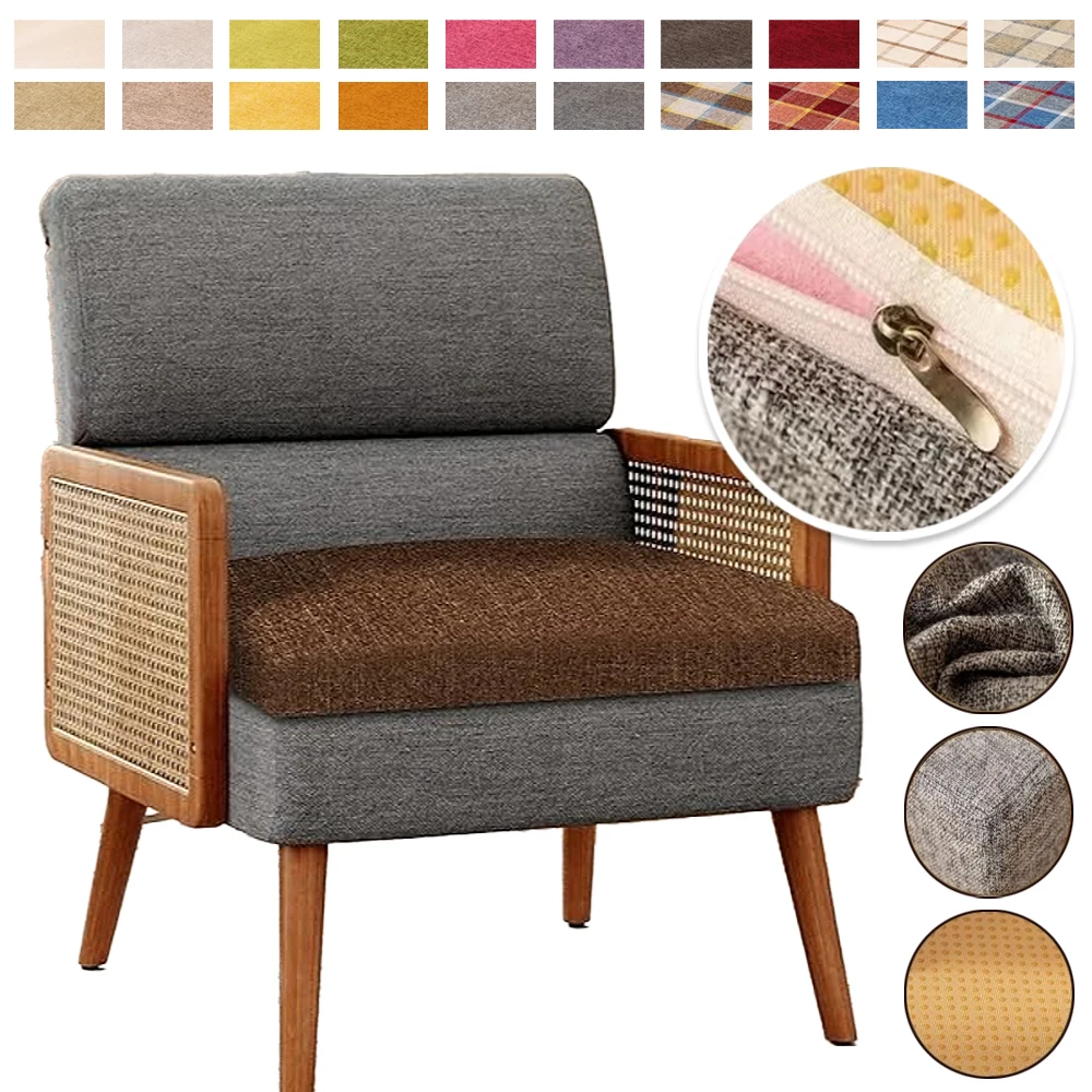 

Thickness 5/8cm Solid Color Seat Cushion Non-Slip Linen Cotton High Density Sponge Sofa Cushion Thickened Chair Cushion Floor 쿠션